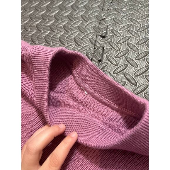 Lululemon Sweater Merino Wool Blend Ribbed Crewneck Pink LW3GKAS Size 12 - Picture 5 of 12
